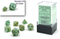 Chessex (20409): Mini Polyhedral 7-Die Set: Marble: Green/dark green 