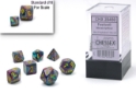 Chessex (20450): Mini Polyhedral 7-Die Set: Festive: Mosaic/yellow 