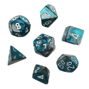 Chessex (20656): Mini Polyhedral 7-Die Set: Gemini Steel-Teal/White 
