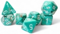 Chessex (22403): Mega-Hedral 7-Die Set: Marble (Oxi-Copper / White)  
