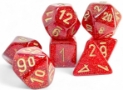 Chessex (22504): Mega-Hedral 7-Die Set: Glitter (Ruby / Gold)  