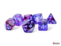 Chessex (22547): Mega-Hedral 7-Die Set: Nebula (Nocturnal / Blue) Luminary  