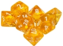Chessex (23072): Polyhedral 7-Die Set: Translucent Yellow with White 