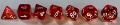 Chessex (23274): D10: Translucent: RED WHITE 