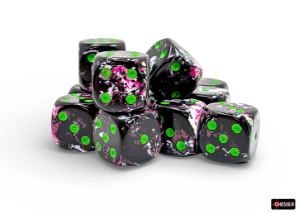 Chessex (24614): D6: 16mm: Brush: PAINTBALL/GREEN