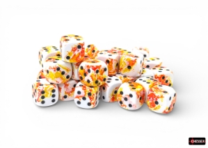 Chessex (24803): D6: 12mm: BRUSH: SUNRISE/BLACK