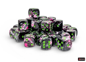 Chessex (24814): D6: 12mm: BRUSH: PAINTBALL/GREEN