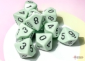 Chessex (25265): D10: Opaque: Pastel Green//Black (10) 