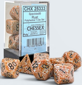 Chessex (25354): Polyhedral 7-Die Set: Speckled: Rust