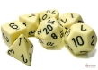 Chessex (25462): Polyhedral 7-Die Set: Opaque: Pastel Yellow/Black - CHX25462 [601982043124]