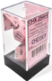 Chessex (25464): Polyhedral 7-Die Set: Opaque: Pastel Pink/Black - CHX25464 [601982043278]