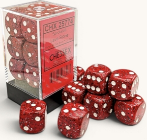 Chessex (25774): D6: 16mm: Speckled: Lava Stone