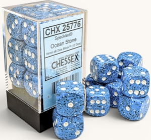 Chessex (25776): D6: 16mm: Speckled: Ocean Stone