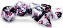 Chessex (26469): Polyhedral 7-Die Set: Gemini: Black-White / Pink 