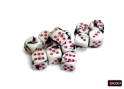 Chessex (26669): D6: 16mm: Gemini: BLACK-WHITE/PINK 