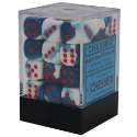 Chessex (26857): D6: 12mm: Gemini #7: Astral Blue-White/Red 