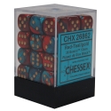 Chessex (26862): D6: 12mm: Gemini #7: Red-Teal/Gold 