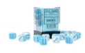 Chessex (26865): D6: 12mm: Gemini: Turquoise-White/Blue Luminary 