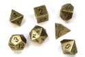 Chessex (27023): Polyhedral 7 Die Set: Metal: Old Brass 