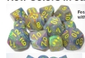 Chessex (27249): D10: Menagerie #8 Festive Rio/Yellow 