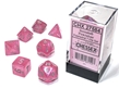 Chessex (27584): Polyhedral 7-Die Set: Borealis: Pink/Silver with Luminary - CHX27584 [601982031527]
