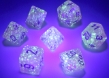 Chessex (27584): Polyhedral 7-Die Set: Borealis: Pink/Silver with Luminary - CHX27584 [601982031527]