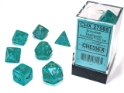 Chessex (27585): Polyhedral 7-Die Set: Borealis: Teal/Gold with Luminary 