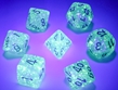 Chessex (27585): Polyhedral 7-Die Set: Borealis: Teal/Gold with Luminary - CHX27585 [601982031565]