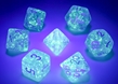 Chessex (27586): Polyhedral 7-Die Set: Borealis: Sky Blue/White with Luminary - CHX27586 [601982031442]