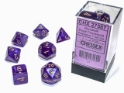 Chessex (27587): Polyhedral 7-Die Set: Borealis: Royal Purple/Gold with Luminary 