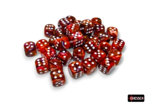Chessex (27943): D6: 12mm: FESTIVE: SYMPHONY/WHITE