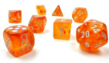 Chessex (30052): Polyhedral 7-Die Set: BOREALIS BLOOD ORANGE/WHITE LUMINARY  - CHX30052 [601982038472]