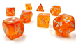 Chessex (30052): Polyhedral 7-Die Set: BOREALIS BLOOD ORANGE/WHITE LUMINARY - CHX30052 [601982038472]