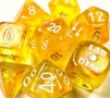 Chessex (30053): Polyhedral 7-Die Set: BOREALIS CANARY/WHITE LUMINARY  - CHX30053 [601982038489]