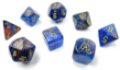 Chessex (30055): Polyhedral 7-Die Set: LUSTROUS AZURITE/GOLD WITH BONUS DICE - CHX30055 [601982038502]