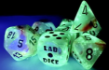 Chessex (30056): Polyhedral 7-Die Set: LUSTROUS SEA SHELL/BLACK LUMINARY - CHX30056 [601982038519]