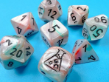 Chessex (30056): Polyhedral 7-Die Set: LUSTROUS SEA SHELL/BLACK LUMINARY - CHX30056 [601982038519]