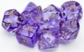 Chessex (30059): Polyhedral 7-Die Set: Translucent: Lavender/Gold 
