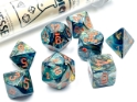 Chessex (30049): Polyhedral 7-Die Set: Lustrous Alpestris/Orange  