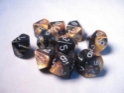 Chessex (CHX26251): D10: Gemini Black-Gold/Silver 