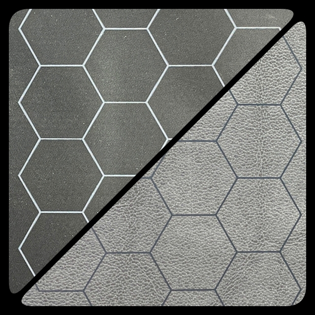 Chessex: Reversible Battlemat 1 Hex Black-Grey (23.5" x 26")  