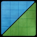 Chessex: Reversible Battlemat 1 Squares Blue-Green (23.5" x 26")  