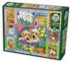 Cobble Hill Puzzles (1000): Puppies and Posies Quilt - 80278 [625012802789]