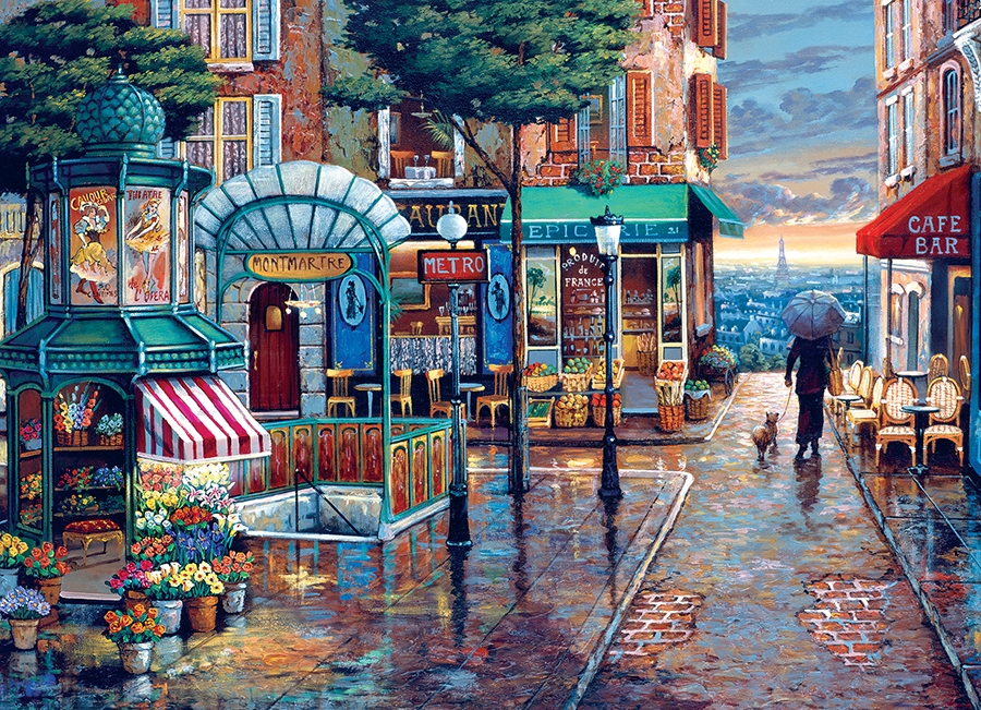 Cobble Hill Puzzles (1000): Rainy Day Stroll 