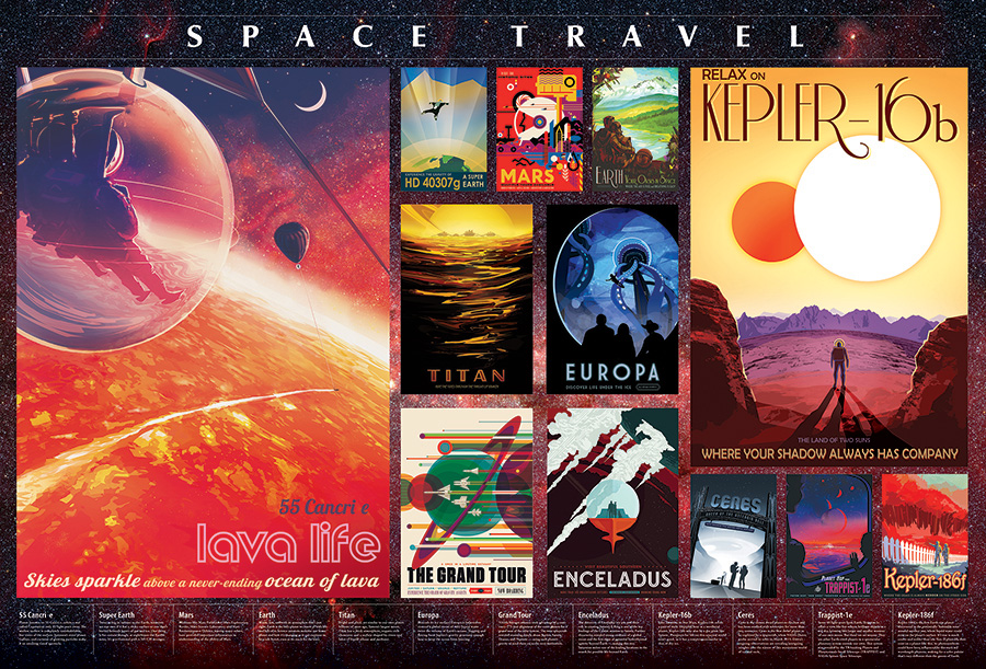 Cobble Hill Puzzles (2000): Space Travel Posters 