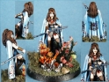 Dark Sword Miniatures: Elmore Masterwork: Female Dark Elf with Pike 