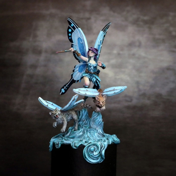 Dark Sword Miniatures: Visions in Fantasy: Ali the Fairy with Winged Cats 