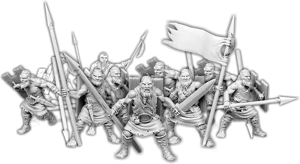 Darklands: Spears of Dun Durn, Gairlom Unit (10 warriors with cmd) 