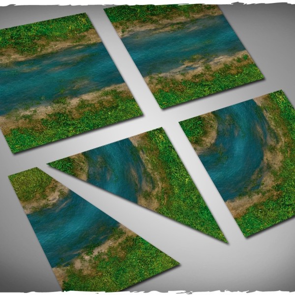 Deep Cut Studio Terrain Tile: Clear River Set 