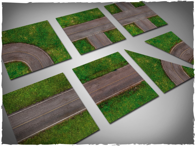 Deep Cut Studio Terrain Tile: Tarmac Highway Set 